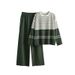Women's Clothing striped knitted two piece round neck sweater loose casual fashion suit_maomaolike.com