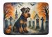Airedale Terrier Spooky Halloween Memory Foam Kitchen Mat Machine Washable Anti-Fatigue Mat Cushion Comfort Bath Mat Or Kitchen Rug_maomaolike.com