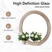 Rustic Round Wall Mirror, 23.62 Inches Wood Circle Mirror With Beads, Decorative Farmhouse Mirror For Living Room, Bedroom, Kitchen, Entryway (White)_maomaolike.com