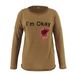 Women's Clothing I'M OKAY printed sweatshirt women's loose bat long sleeve top_maomaolike.com