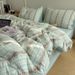 Wholesale INS Korean Retro Floral Four-Piece Pastoral Style Homestay Pure Jacquard Washed Cotton 4-Piece Set_maomaolike.com
