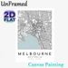 Melbourne City Map Painting Poster, Minimalist Line Art Urban Map Poster, Clear Detailed Geographic Layout, Ideal For Home Office And Living Room Wall_maomaolike.com