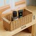 Pulan Desktop Miscellaneous Box Rattan Bathroom Organizer Basket Living Room Remote Control Kitchen Spice_maomaolike.com