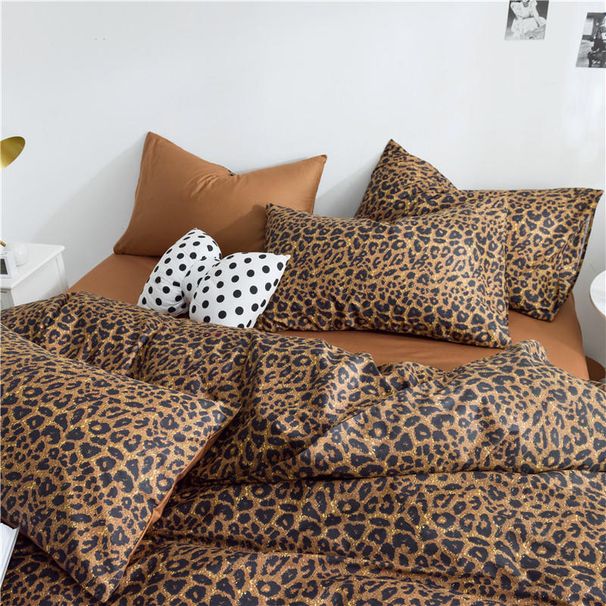 Manufacturer Wholesale American Nordic Style All-Cotton 60-Count Long-Staple Leopard Print Four-Piece Simple Pure Cotton 4-Piece B_maomaolike.com