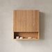 TOBI 26 Wall-Mounted Striped Bathroom Cabinet, With Doors, Shelf And Open Storage Compartment Over The Toilet Storage Cabinet For Bathroom, Kitchen, Laundry Room, Natural Woodgrain Color_maomaolike.com