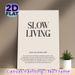 Slow Living Themed Painting Poster, Minimalist Typographic Poster, Mindful Life Concept Decor, Suitable For Bedroom, Living Room And Meditation Space_maomaolike.com