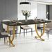 Modern Dining Table Kitchen Table With Marble Table Top_maomaolike.com