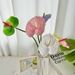 Meichun Green Plant Home Single Small Anthurium Arrangement Accessories Soft Glue Artificial Flower_maomaolike.com
