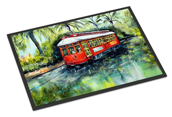 Little Red Street Car Doormat Front Door Mat Indoor Outdoor Rugs For Entryway, Non Slip Washable Low Pile, 24H X 36W_maomaolike.com