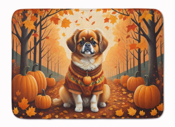 Tibetan Spaniel Fall Memory Foam Kitchen Mat Machine Washable Anti-Fatigue Mat Cushion Comfort Bath Mat Or Kitchen Rug_maomaolike.com