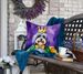 Tibetan Terrier King Of Mardi Gras Throw Pillow Machine Washable, Indoor Outdoor Decorative Pillow For Couch, Bed Or Patio, 18Hx18W_maomaolike.com