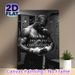 Motivational Boxer Painting Poster, Monochrome Powerful Athlete Locker Room Scene Poster, Inspiring Focus, Discipline, Consistency Quote Ideal For_maomaolike.com