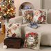 Christmas Pillow Covers 18x18 Inch Set Of 4 Santa Claus Reindeer Decorative Vintage Throw Pillow Covers Winter Retro Farmhouse Decoration For Home Couch BTHZ-140B18_maomaolike.com