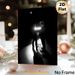 Nighttime Formal Men Silhouette Painting Poster, Monochrome Dramatic Backlit Scene Poster, Atmospheric Stylish Wall Decor For Living Room, Office_maomaolike.com