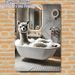 Alpaca Bathtub Themed Painting Poster, Whimsical Realistic Alpaca In Foamy Tub Poster, Adds Playful Lighthearted Charm, Ideal For Bathroom Wall Decor_maomaolike.com