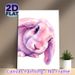 Pastel Rabbit Painting Poster, Soft Watercolor Pink & Purple Bunny Portrait Poster, Gentle Calming Decor Ideal For Bedroom, Living Room And Cozy_maomaolike.com