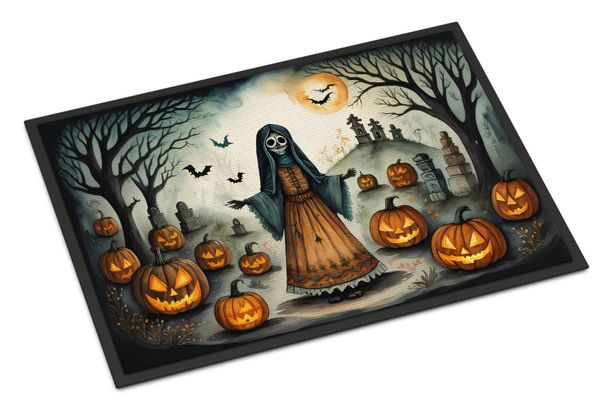 La Llorona Skeleton Spooky Halloween Doormat Front Door Mat Indoor Outdoor Rugs For Entryway, Non Slip Washable Low Pile, 24H X 36W_maomaolike.com