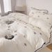 3pcs Bow Embroidery Bedding Ruffles Duvet Set (1*Duvet Cover + 2*Pillowcase, Without Core)for Bedroom Guest Room_maomaolike.com