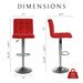 Bar Stools 1 Set Of 2, Counter Height Bar Stools, Square Cushion Bar Stools With Back, Footstool, Cafe, Red, 2 Pieces_maomaolike.com
