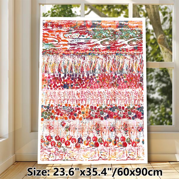 Abstract Art Painting Poster, Vibrant Layered Splatter & Dot Abstract Poster, Eye-catching Artistic Decor Ideal For Living Room, Office_maomaolike.com