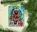 Pug Christmas Porcelain Ornament Christmas Tree Hanging Decorations For Home Christmas Holiday, Rectangle, Gift, Multicolor_maomaolike.com