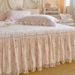 Non-Slip Quilted Skirt Three-Piece Set Two-in-One Fitted Sheet Single Piece Four Seasons Korean Style Fresh Pastoral Bed Cover_maomaolike.com