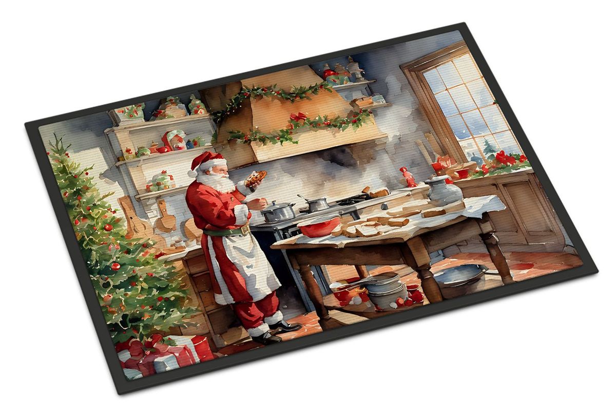 Cookies With Santa Claus Doormat Front Door Mat Indoor Outdoor Rugs For Entryway, Non Slip Washable Low Pile, 24H X 36W_maomaolike.com