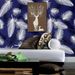 New Feather Wallpaper Self-Adhesive Waterproof Moisture-Proof Bedroom Background Wall Removable Decorative Sticker_maomaolike.com