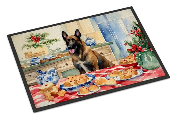 Belgian Malinois Christmas Cookies Doormat Front Door Mat Indoor Outdoor Rugs For Entryway, Non Slip Washable Low Pile, 24H X 36W_maomaolike.com