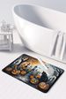 Black Cat Spooky Halloween Memory Foam Kitchen Mat Machine Washable Anti-Fatigue Mat Cushion Comfort Bath Mat Or Kitchen Rug_maomaolike.com