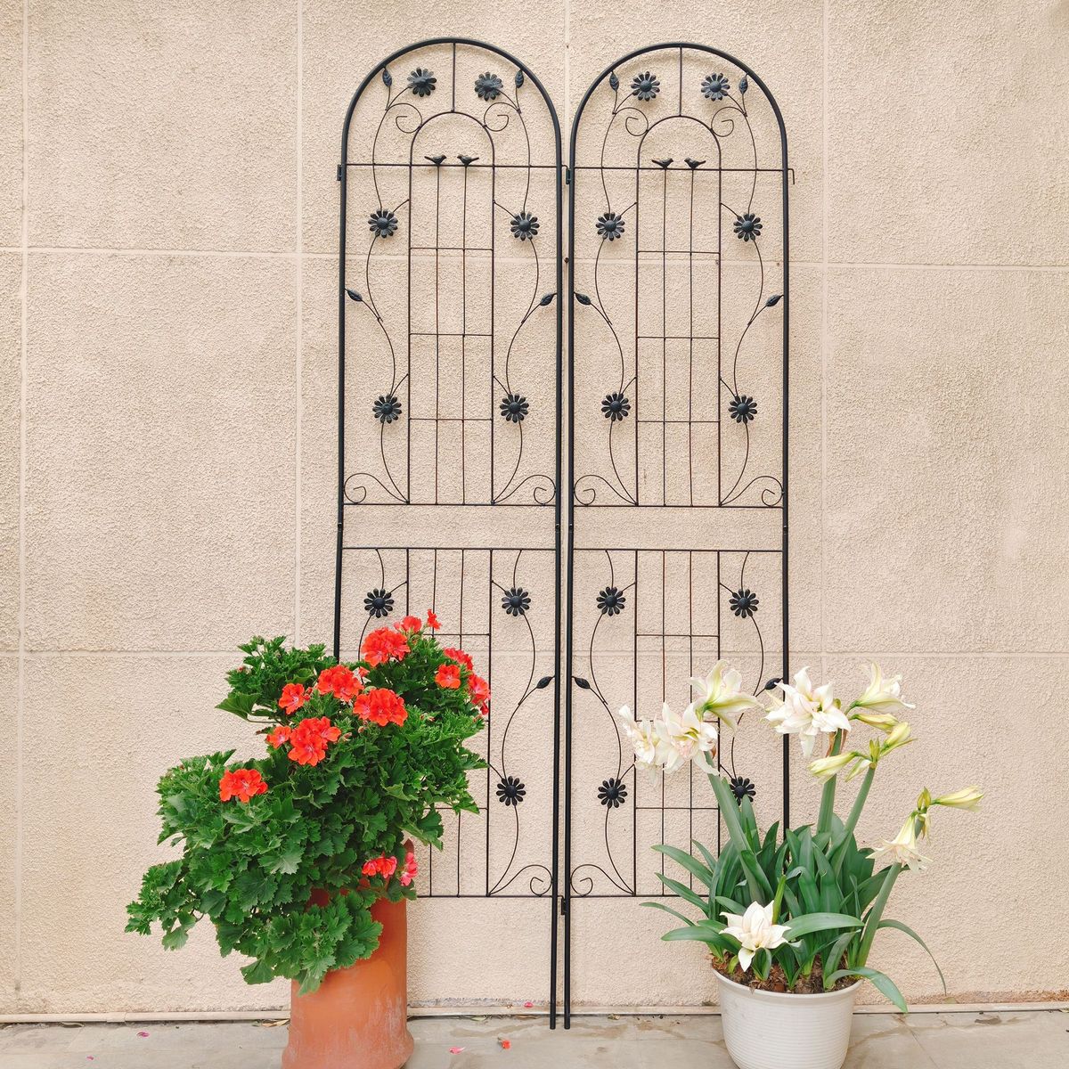 2 Pack Metal Garden Trellis 86.7" X 19.7" Rustproof Trellis For Climbing Plants Outdoor Flower Support_maomaolike.com
