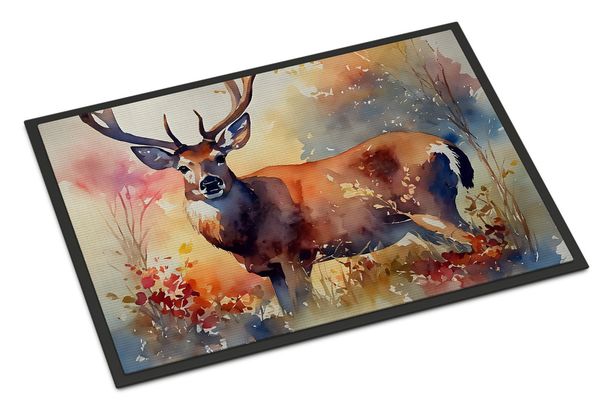 Deer Doormat Front Door Mat Indoor Outdoor Rugs For Entryway, Non Slip Washable Low Pile, 24H X 36W_maomaolike.com