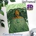 Indigenous Polynesian Woman Painting Poster, Intricate Ethnic Tribal Style Poster, Unique Cultural Design With Green Fern Motifs & Traditional_maomaolike.com