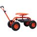 Rolling Garden Scooter Garden Cart Seat With Wheels And Tool Tray, 360 Swivel Seat,Red---refurbished_maomaolike.com