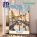 Bruges Belgium Canal Cityscape Painting Poster, Vibrant Retro-style Scenic Poster With Historic Buildings & Canal Reflections, Delicate Travel-themed_maomaolike.com