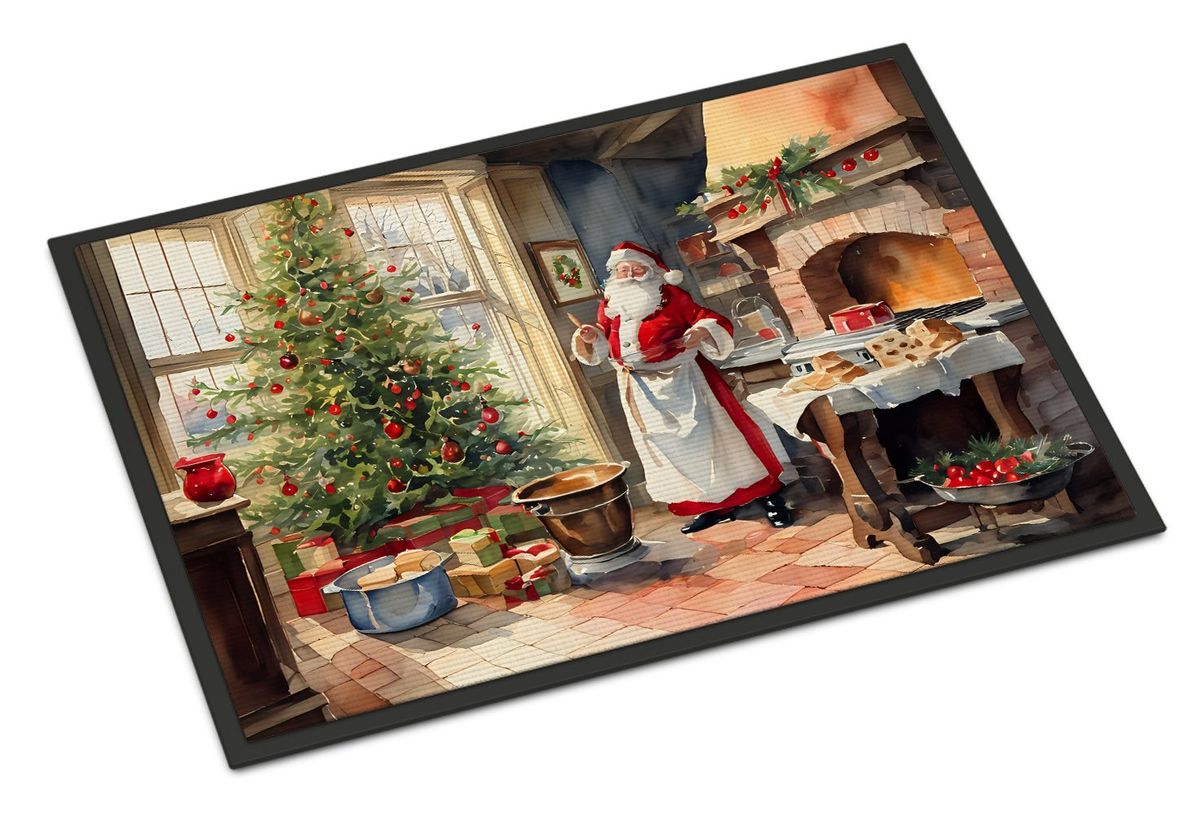 Cookies With Santa Claus Doormat Front Door Mat Indoor Outdoor Rugs For Entryway, Non Slip Washable Low Pile, 24H X 36W_maomaolike.com