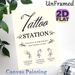 Tattoo Station Painting Poster, Vintage Typographic & Line-art Instructional Poster, Clear Temporary Tattoo Application Guide, Ideal For Wedding_maomaolike.com