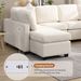 103" Sectional Sofa Couch Sofa Bed U-shaped Sofa With Two Movable Ottoman And Three USB Ports For Living Room_maomaolike.com
