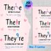 Grammar (There/Their/They're) Painting Poster, Pastel-colored Educational English Word Guide Poster, Helps Master Commonly Confused Terms Suitable For_maomaolike.com