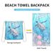 New Printed Beach Towel, Portable Backpack Design Quick Dry Bath Towel, Lightweight Foldable Towel For Beach Swimming Outdoor Travel_maomaolike.com