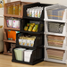 Foldable Clothes Basket Stackable Drawer Wardrobe Layered Partition Organizer Pull-out Storage Rack_maomaolike.com
