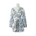 Women's Clothing flower long-sleeved shorts V-neck jumpsuit_maomaolike.com