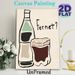 Fernet Themed Painting Poster, Minimalist Hand-drawn Wine Bottle & Iced Glass Poster, Stylish Beverage-themed Decor Ideal For Home Bar, Kitchen Or_maomaolike.com
