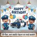 Police Car Birthday Party Banner - 2D Flat Polyester Backdrop, Wall Hanging Photo Props, Police Theme Party Decor_maomaolike.com