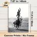 Traditional Equestrian Stunt Painting Poster, Monochrome Dynamic Rider-on-Two-Horses Scene Poster, Dramatic Vintage Art Suitable For Living Room_maomaolike.com