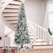 9 Ft Unlit Snow-Flocked Slim Pine Artificial Christmas Tree With Realistic Branches And 1084 Tips_maomaolike.com