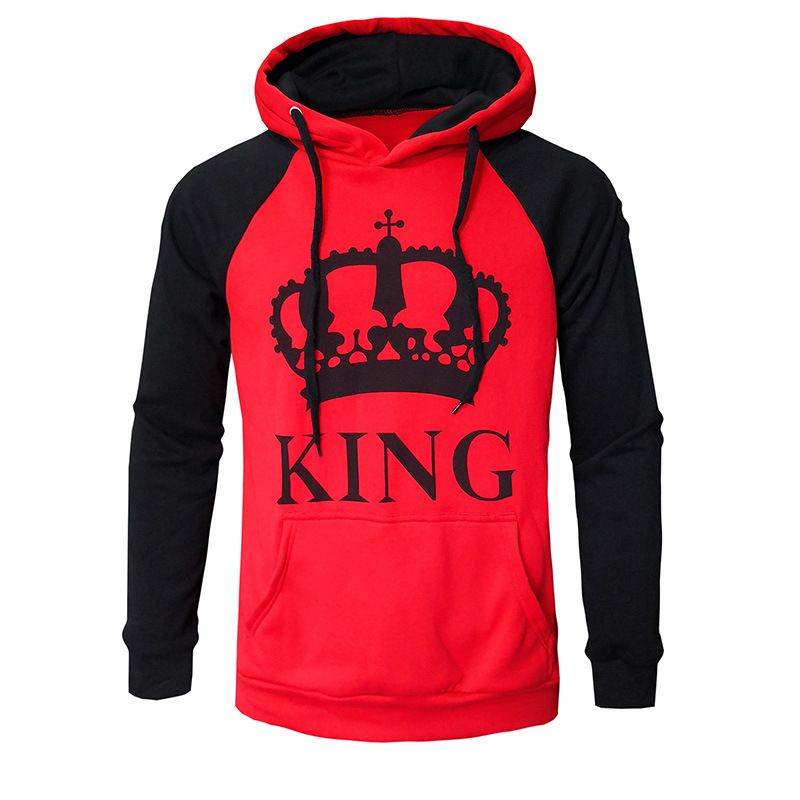 Men's Clothing autumn and winter new hooded pullover color matching couple sweatshirt_maomaolike.com