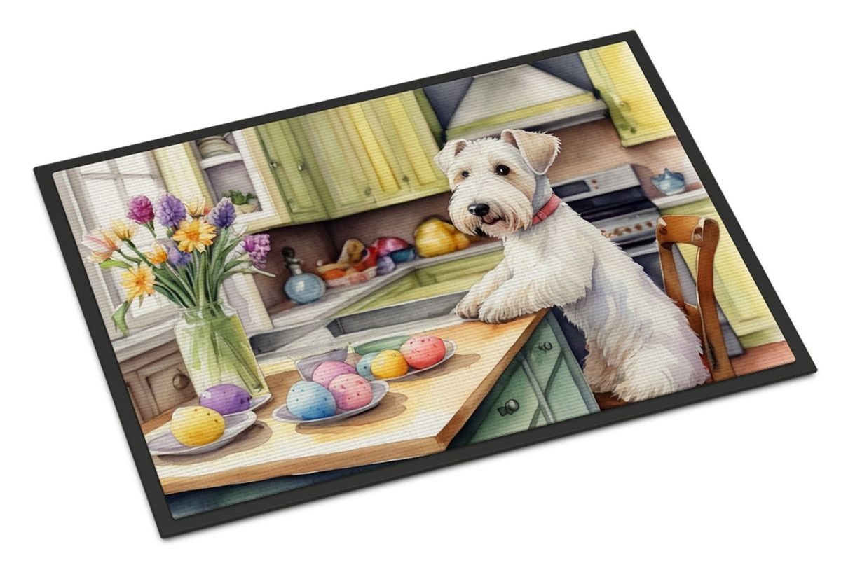 Decorating Easter Sealyham Terrier Doormat Front Door Mat Indoor Outdoor Rugs For Entryway, Non Slip Washable Low Pile, 24H X 36W_maomaolike.com