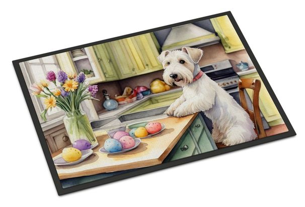 Decorating Easter Sealyham Terrier Doormat Front Door Mat Indoor Outdoor Rugs For Entryway, Non Slip Washable Low Pile, 24H X 36W_maomaolike.com