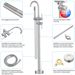 Floor Mount Bathtub Faucet Freestanding Tub Filler Brushed Nickel Standing High Flow Shower Faucets With Handheld Shower Mixer Taps Swivel Spout_maomaolike.com